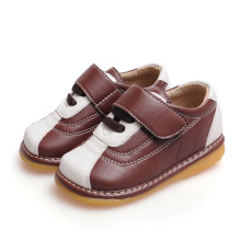 Brown and White Baby Boy Shoes Soft Sole